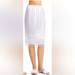 NWT White Satin Midi Half Slip